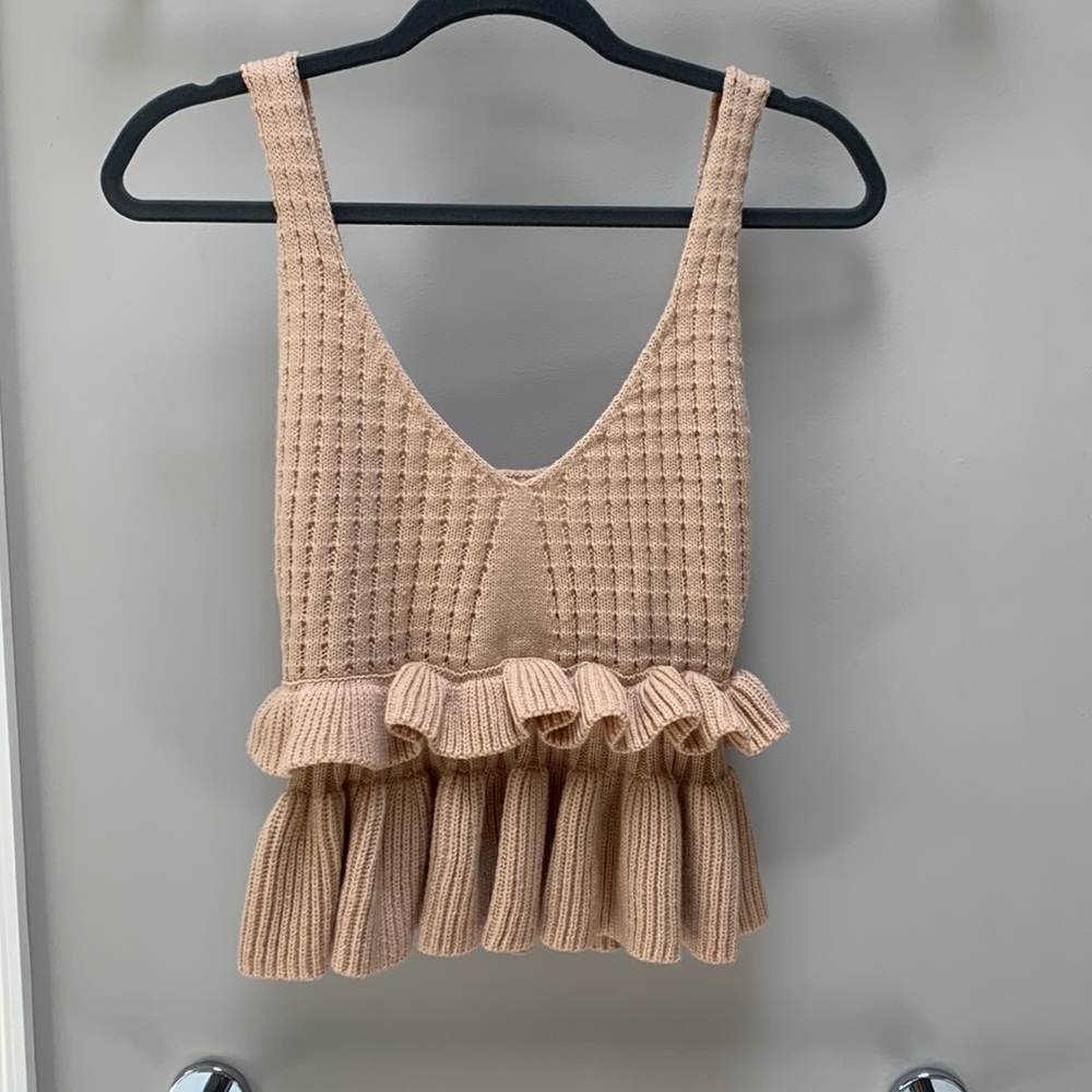 Sweaty Rocks Knit ruffle top, size S, never worn